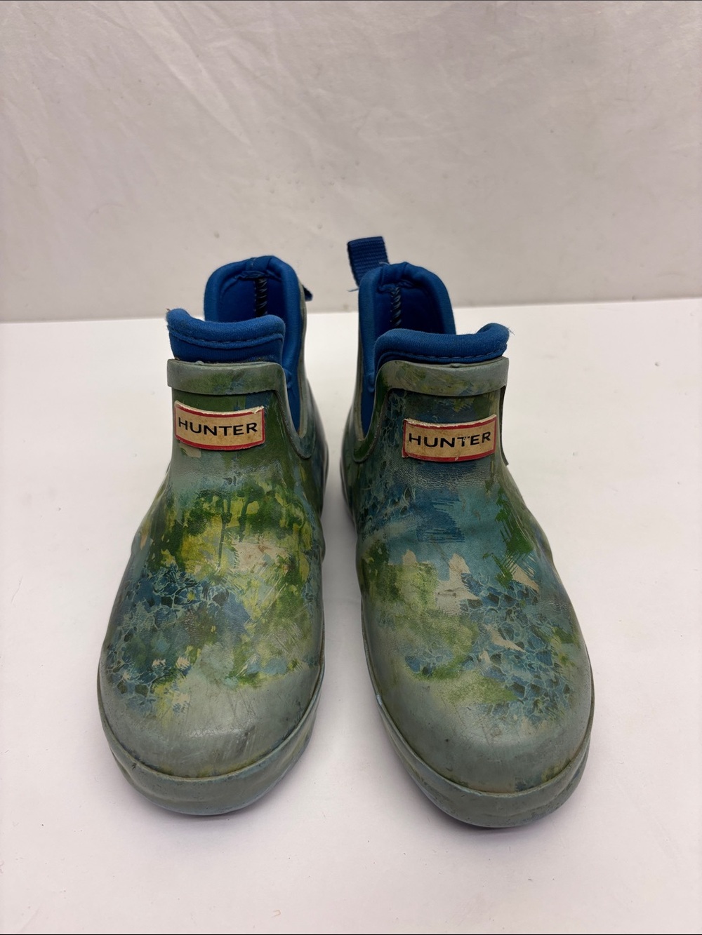 Hunter of target  Kids Green-Blue Rain Boots, SZ 10 toddler kids, box 12